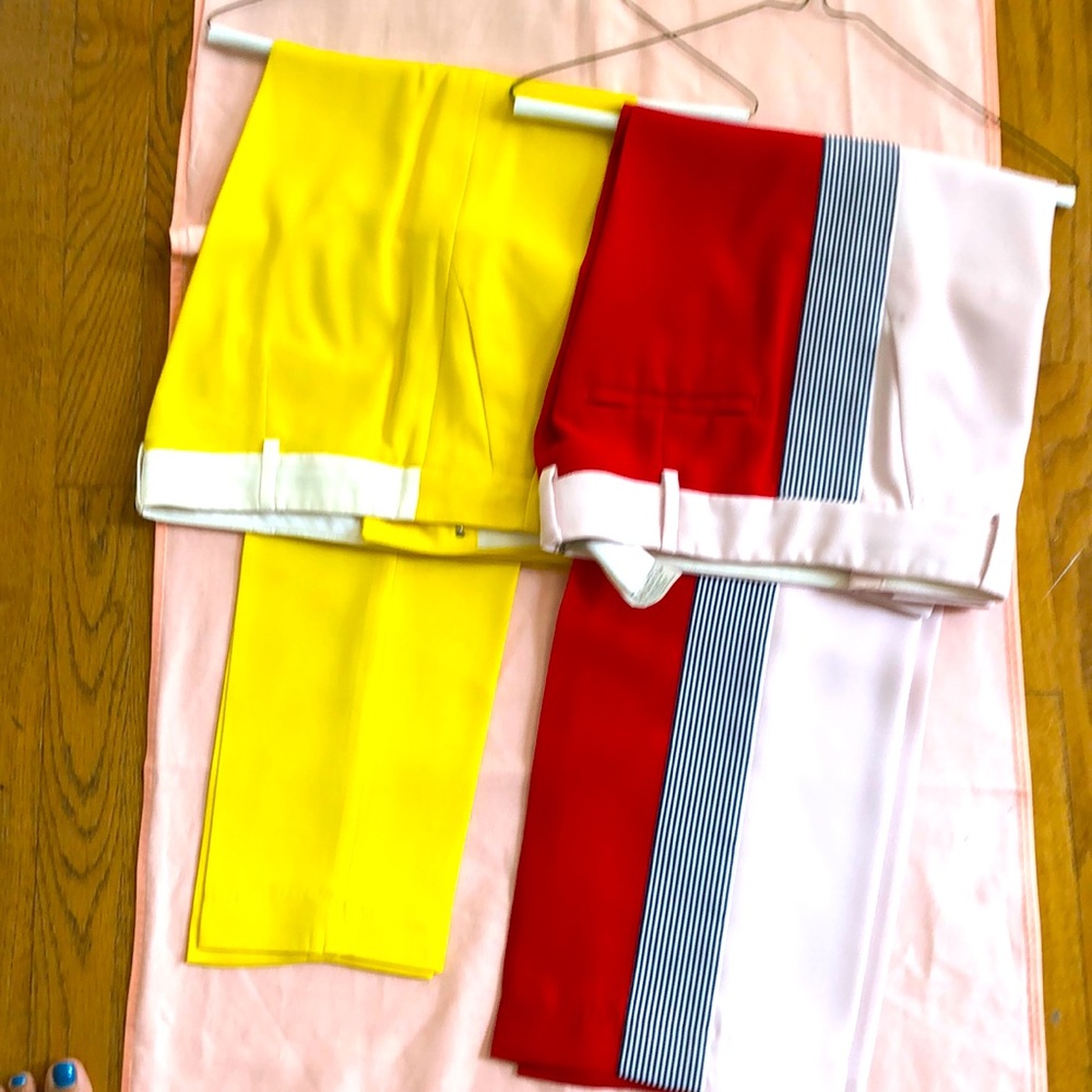 SPORTMAX Pants combo yellow /pink /redsize 4. NWOT